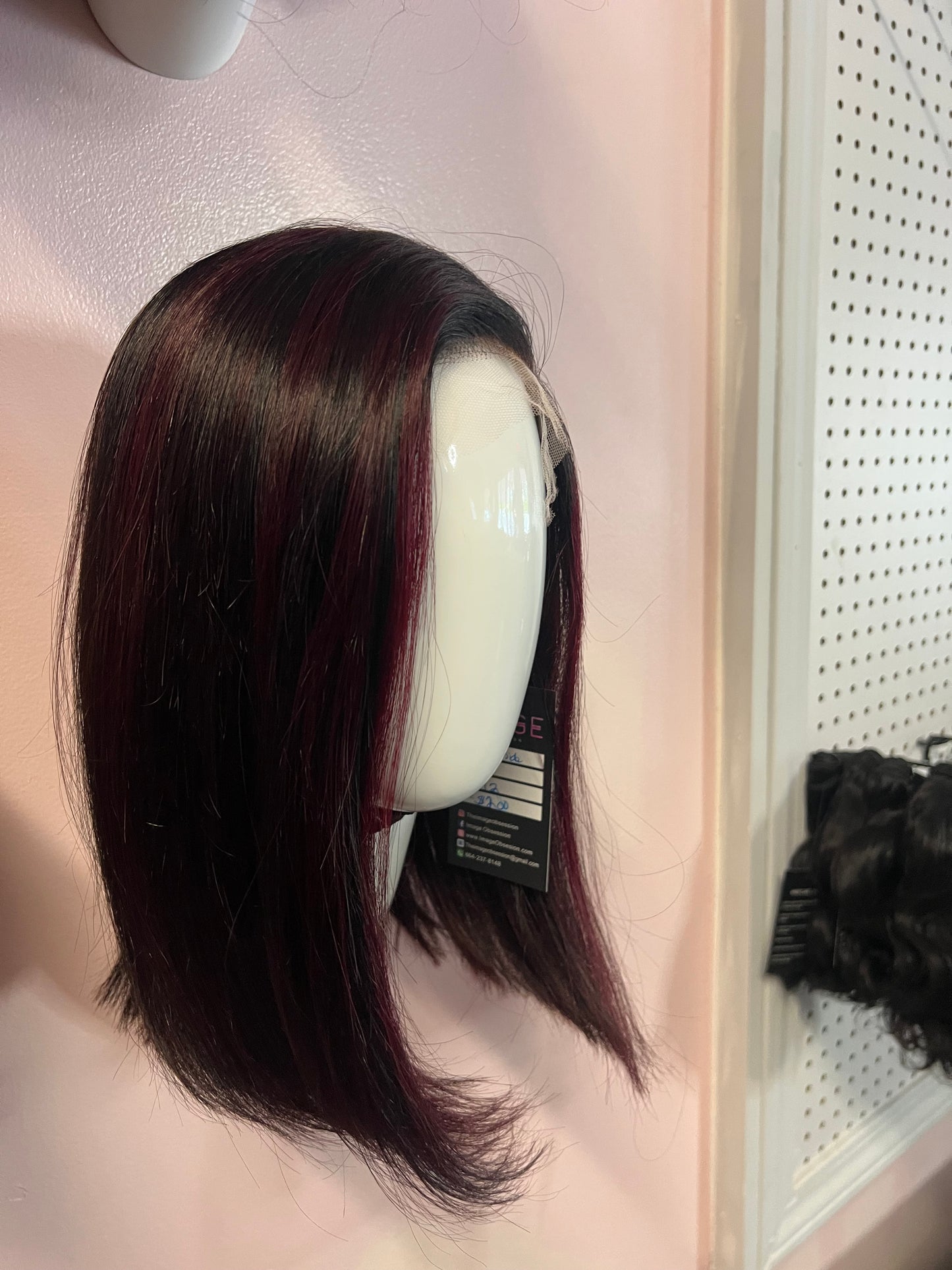 Burgundy streaks