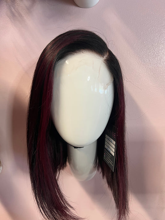 Burgundy streaks